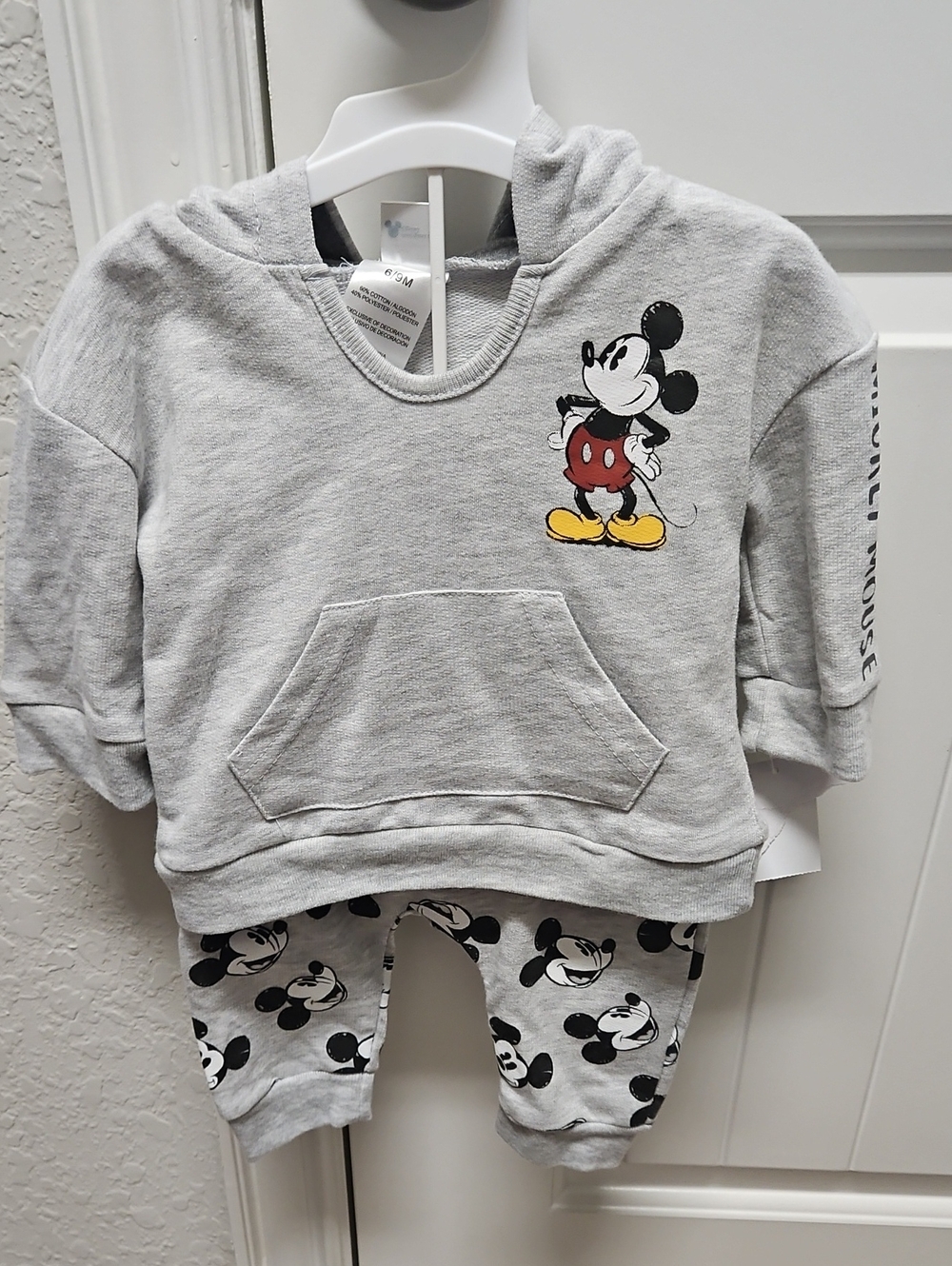 Disney Baby Mickey Mouse Gray Hoodie & Jogger Set
